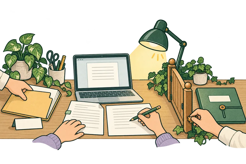 材料交到桌上，由电脑辅助起草，再由人核对并决定是否交付。