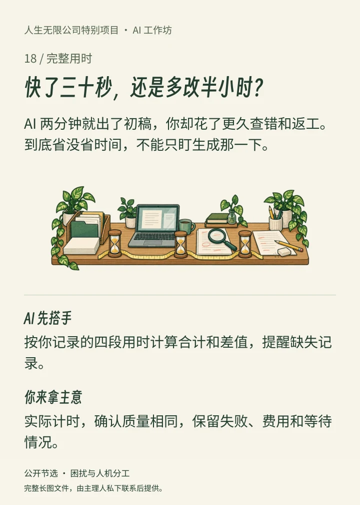 完整用时长图案例：把准备、生成、复核与返工一起计算